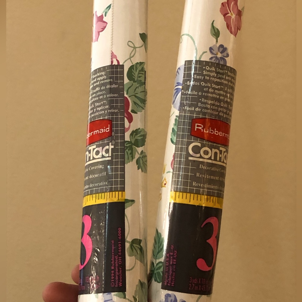 Vintage Floral Rubbermaid Contact Paper - 90s, unopened - 2 rolls